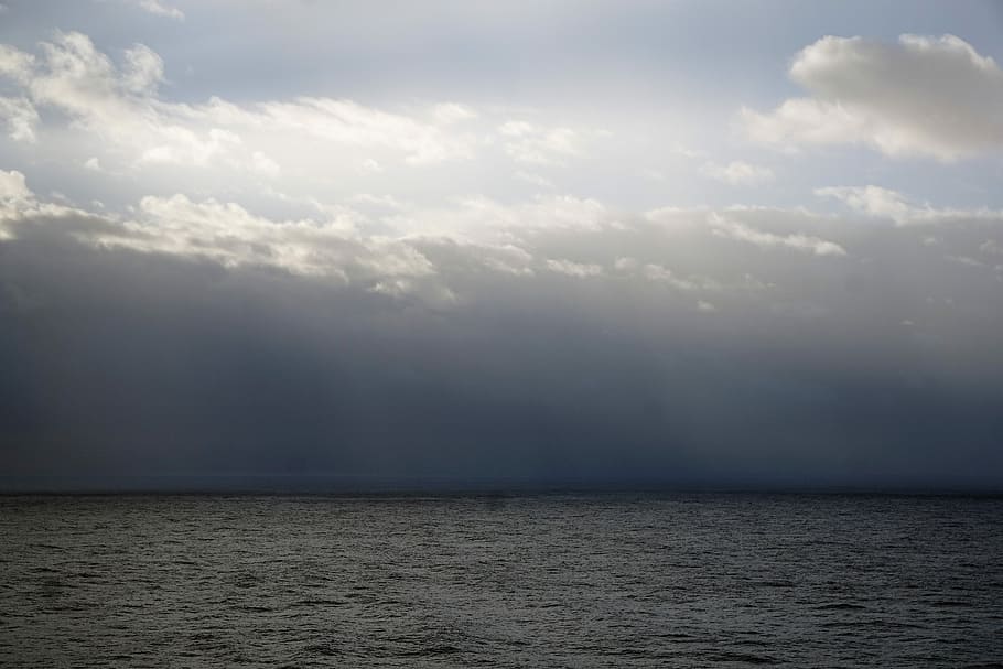 Sky, Ocean, Atlantic, Lake, Water, Blue, clouds, wave, holiday HD wallpaper