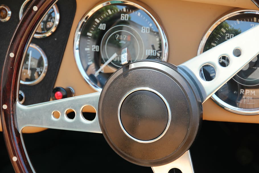 steering wheel, oldtimer, auto, classic, automotive, cockpit HD wallpaper