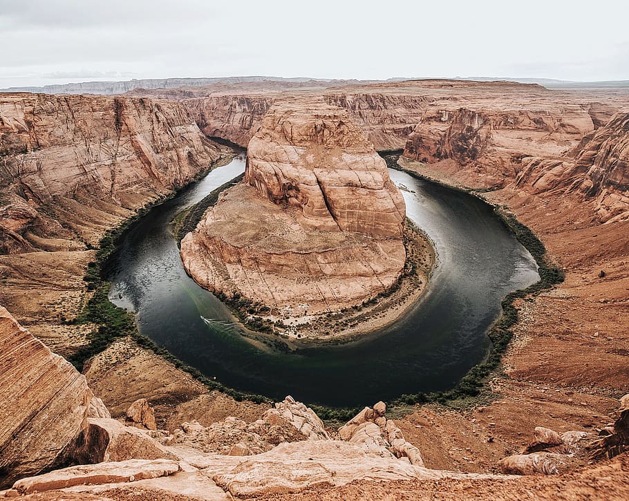 aerial view of body of water, landscape photography of Grand Canyon, Arizona, USA HD wallpaper