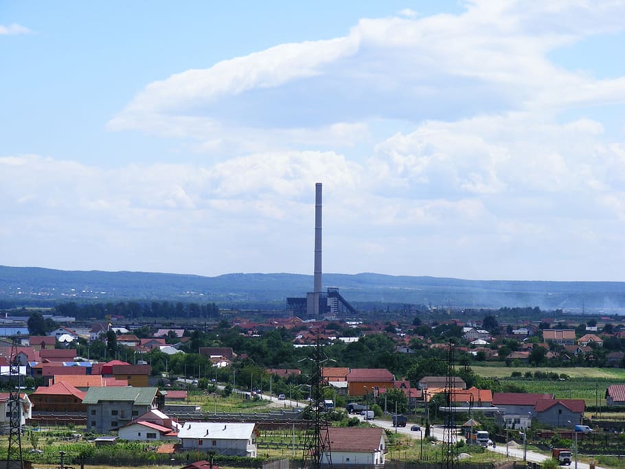 Panorama, View, Horizon, Clouds, sky, landscape, city, târgu jiu HD wallpaper