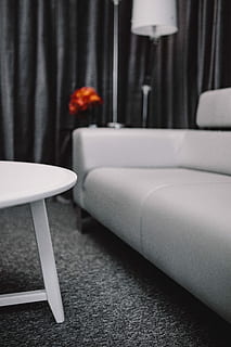 Minimal interior design, minimalist, sofa, furniture, gray, grey HD wallpaper