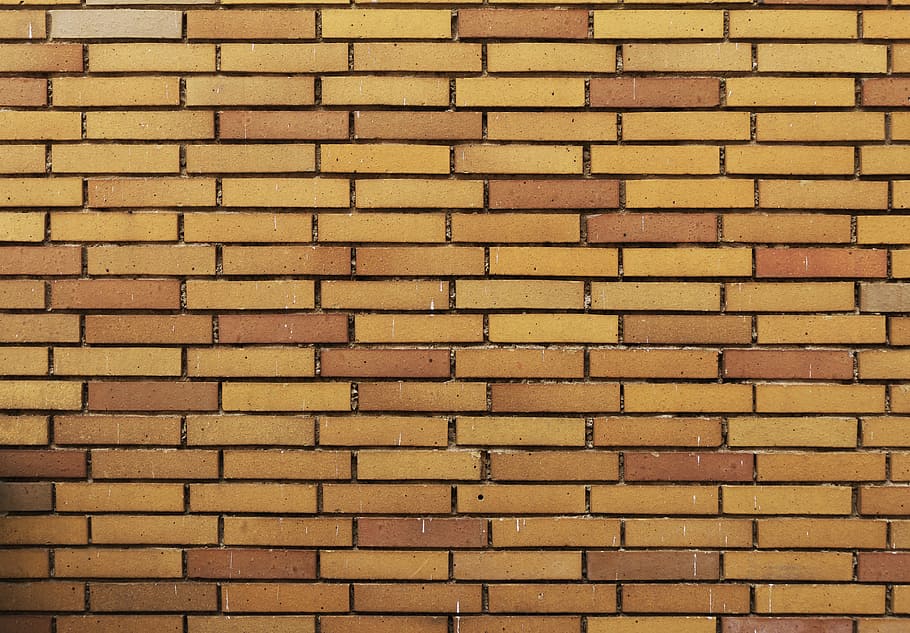 brown concrete bricks, facade, clinker, tile, background, pattern, HD wallpaper