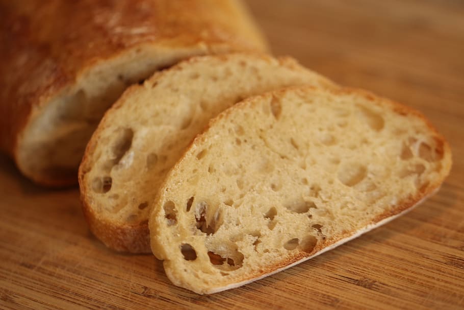 sliced bread on surface, food, wheat, loaf, healthy, bakery HD wallpaper