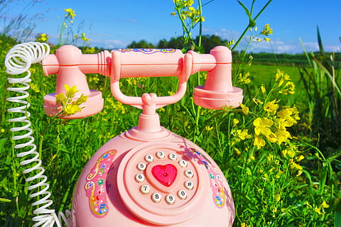 Pink best sale telephone toy