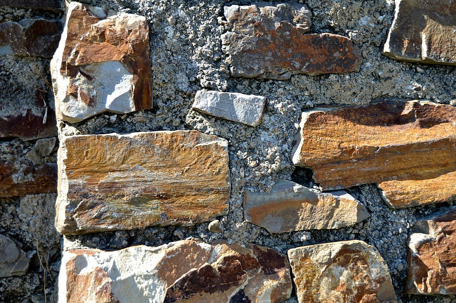 stone wall, vineyard, stones, sun, light, shadow, structure HD wallpaper