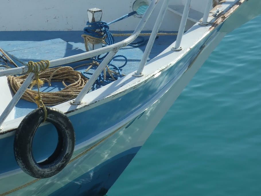 boat, sea, blue, reflection, ripples, summer, greece, lifestyle HD wallpaper