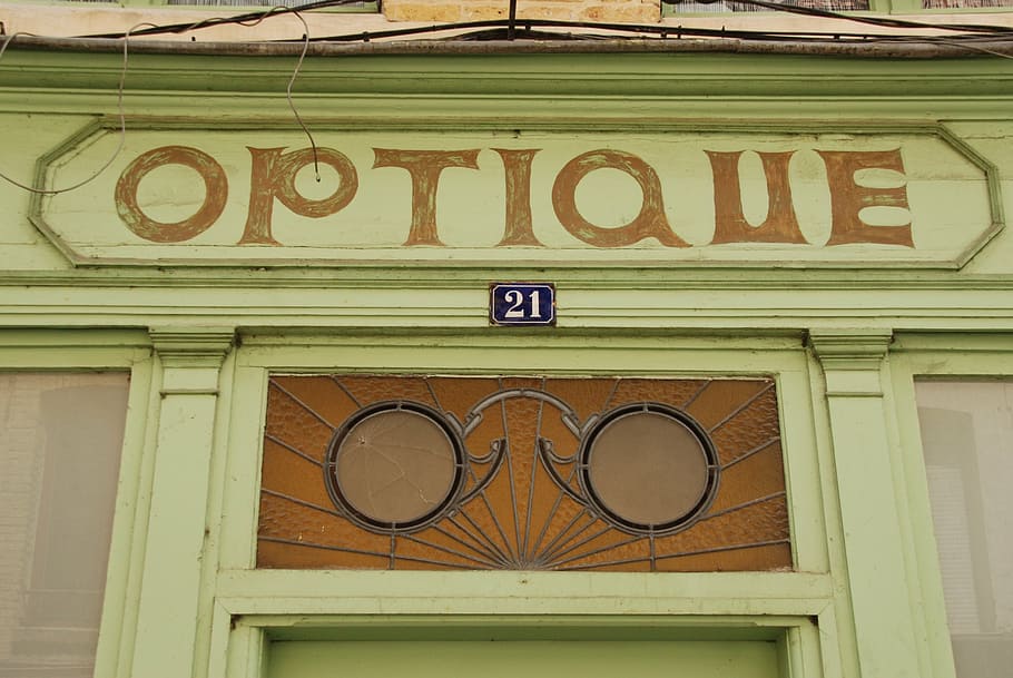optics, glasses, see, eye, facade, shop, communication, low angle view HD wallpaper