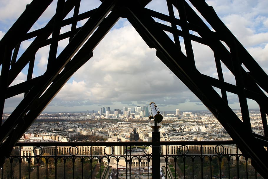 photo of gray concrete buildings, eiffel tower, view, paris HD wallpaper