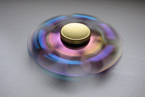 fidget spinner, rainbow color, toy, rotating, fun, game, bearing HD wallpaper