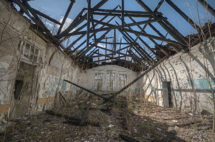 industry, architecture, expression, dance hall, asylum, abandoned HD wallpaper