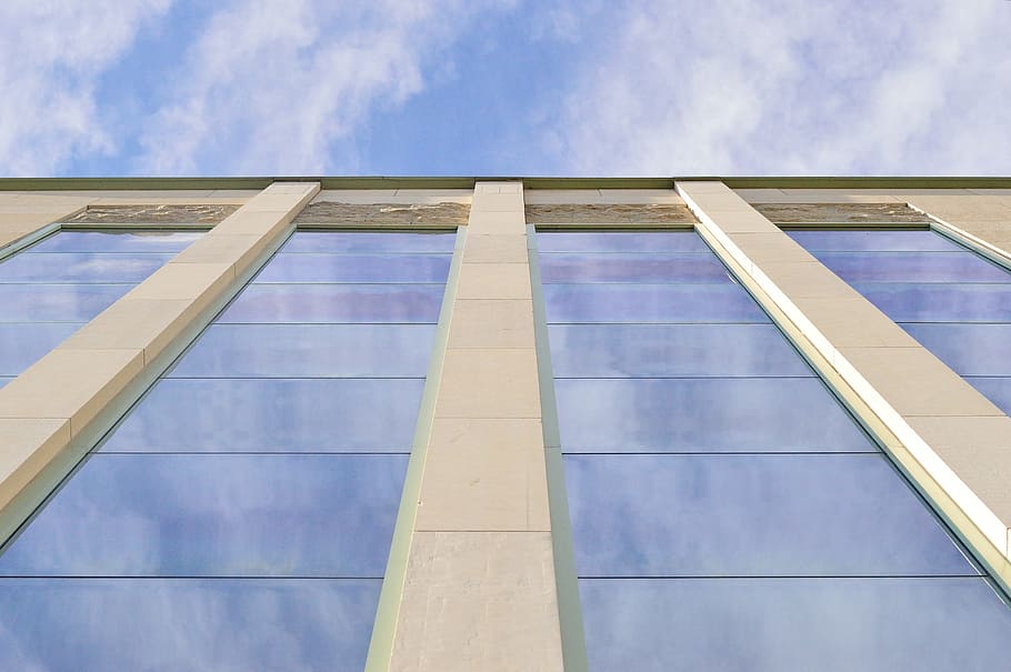 window, reflection, building, architecture, sky, windows, lines HD wallpaper
