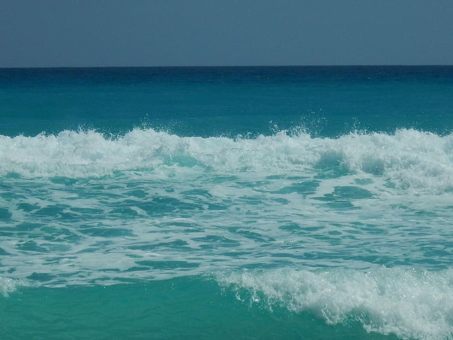Sea, Wave, Ocean, Water, Water, Blue, Nature, mexico, beauty in nature HD wallpaper