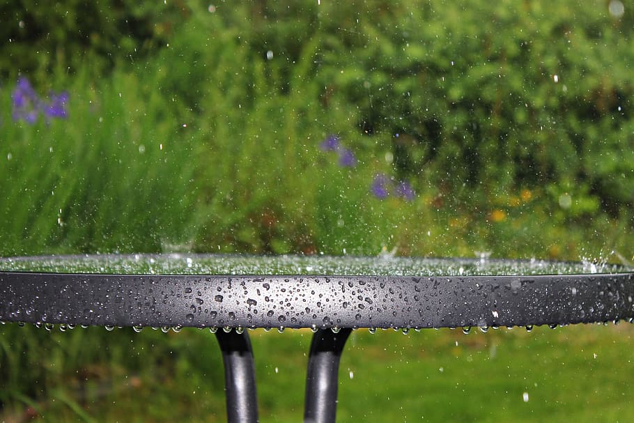 Rain, Table, Wet, Drip, Water, Raindrop, grass, the nature of the HD wallpaper