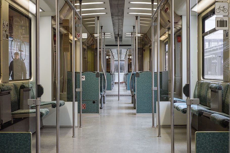 train interior, car, railway, public, transportation, metro HD wallpaper