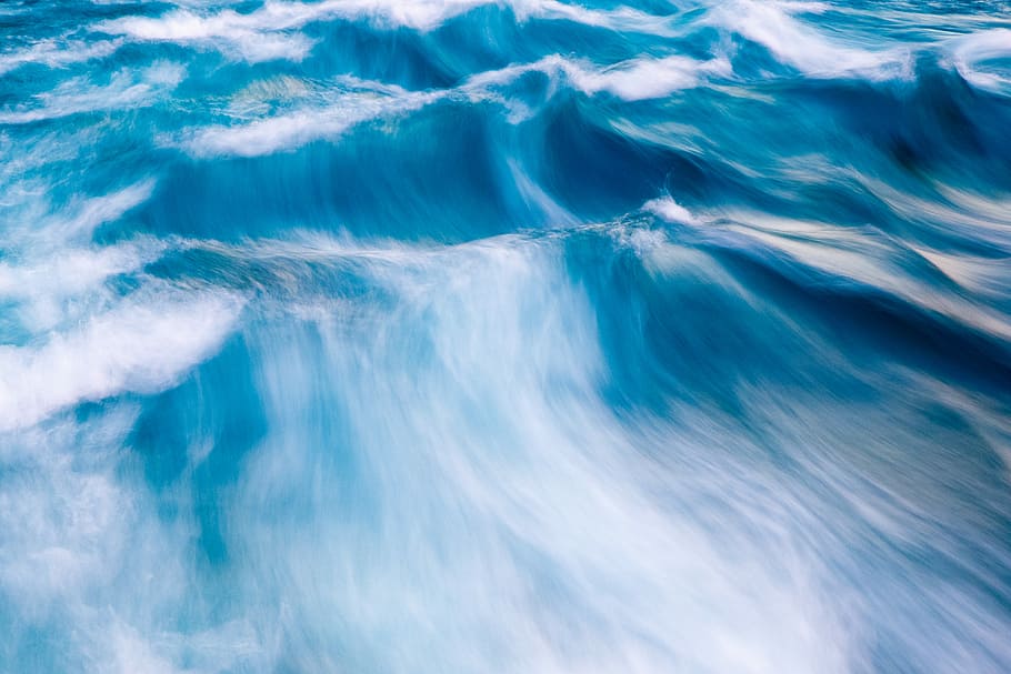 time-lapse photo of sea waves, seawaves painting, water, stream, HD wallpaper