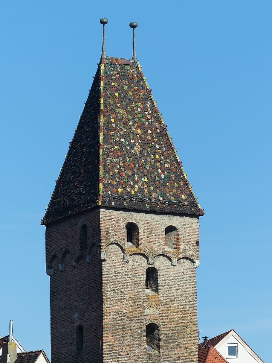 metzgerturm, ulm, tower, roof, spire, building, masonry, brick tower HD wallpaper