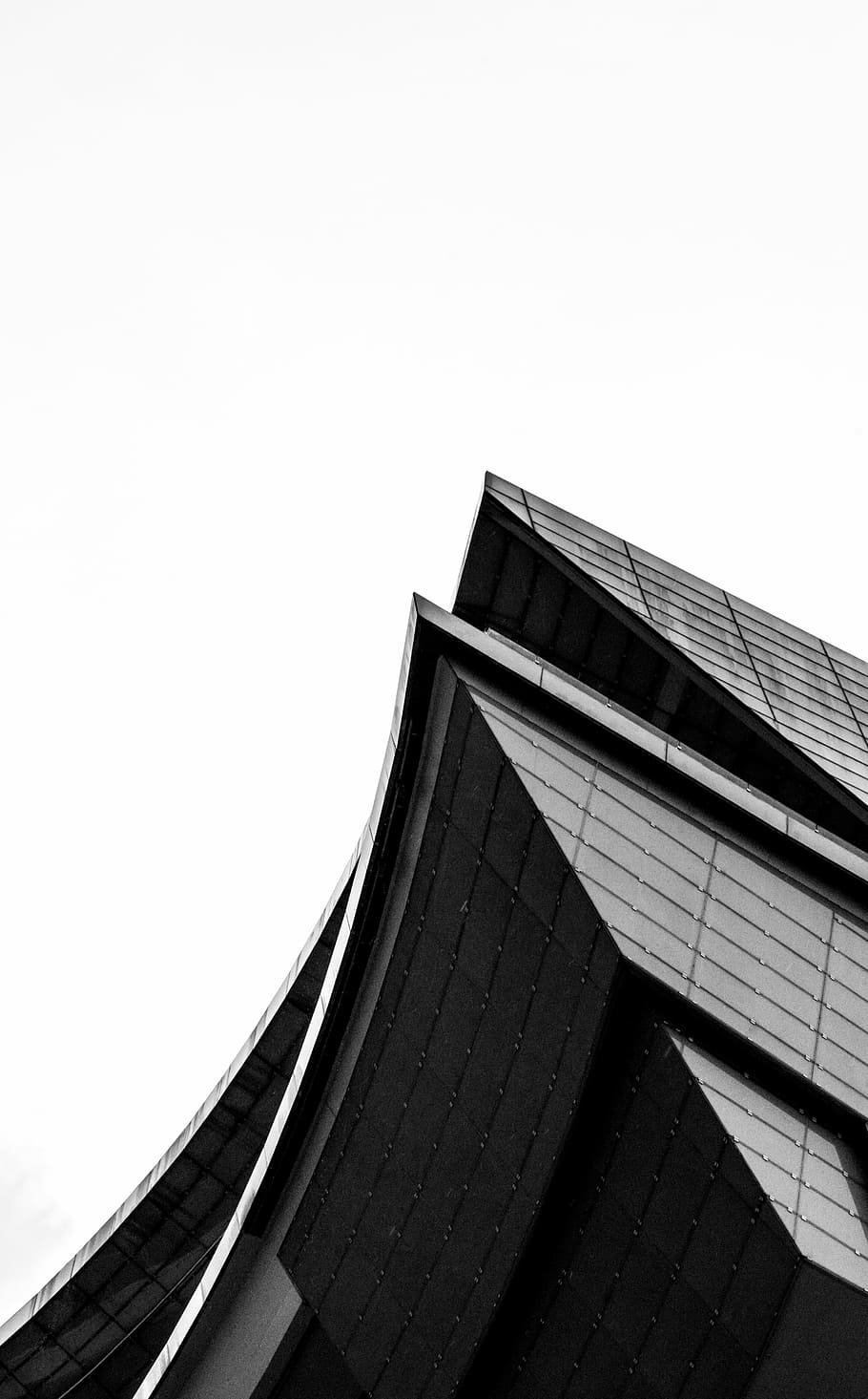 worms eye view of black building, worm's eye view photography of building HD wallpaper