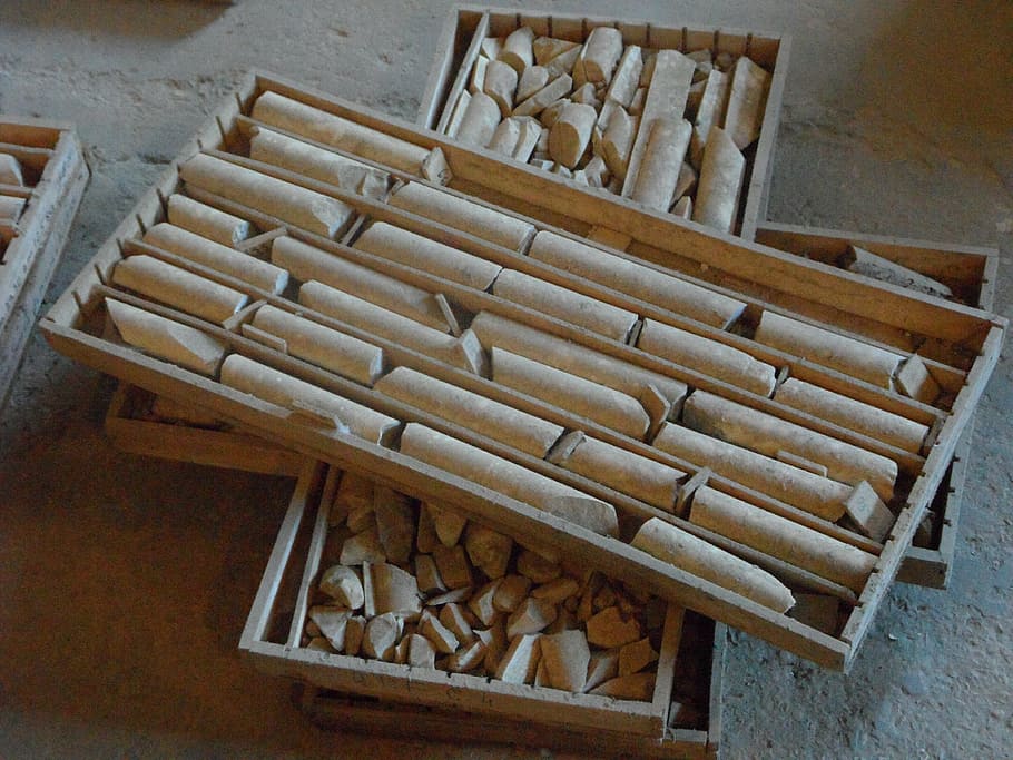 mining, drill cores, boxes, stacked, mine, historically, removal HD wallpaper