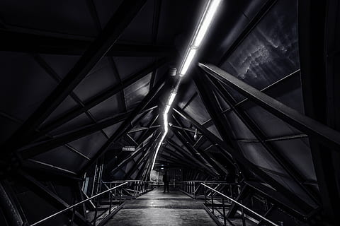 abstract, architecture, building, city, concrete, dark, evening HD wallpaper