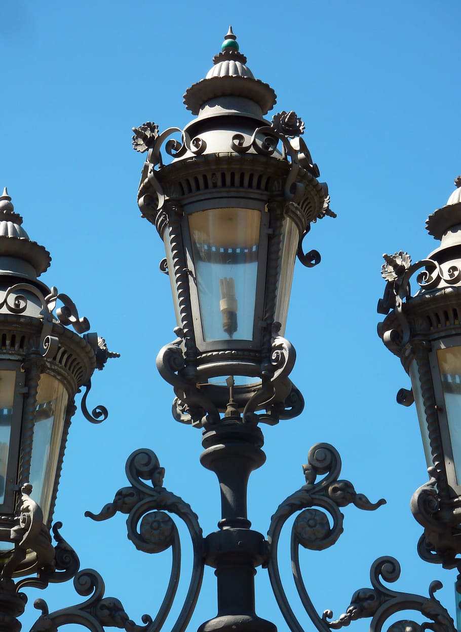 candelabra, old, lighting, iron, frankfurt, contrast, lamp HD wallpaper