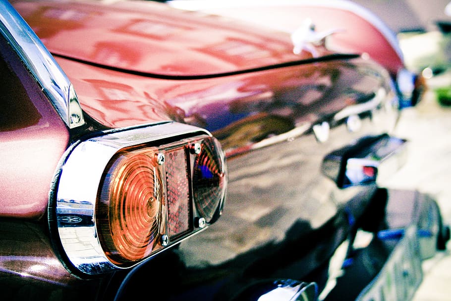 close-up photography of vehicle tail light, oldtimer, auto HD wallpaper