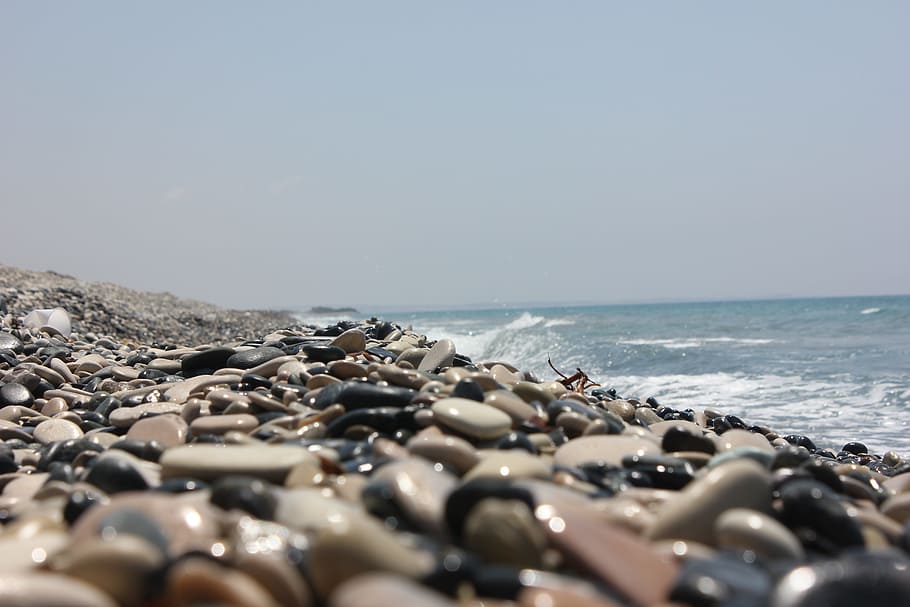 Sea, Rocks, Cyprus, Beach, horizon over water, day, sky, no people HD wallpaper