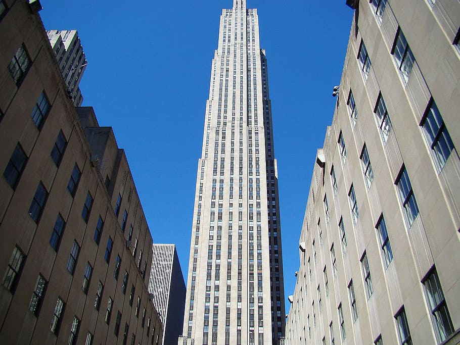 building, tower, sky, city, new, york, rockefeller, center HD wallpaper