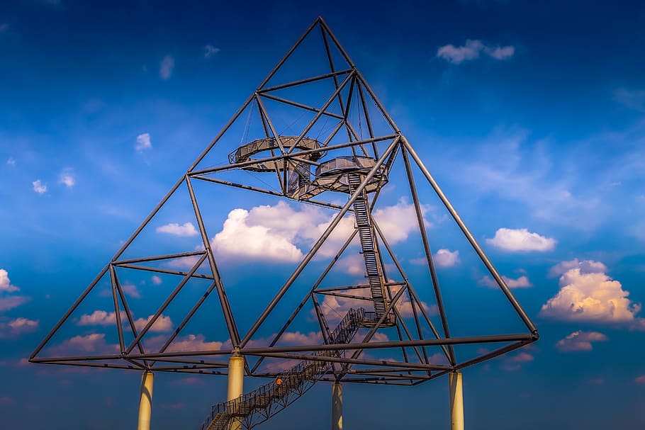 tetraeder, structure, architecture, bottrop, building, industry, HD wallpaper