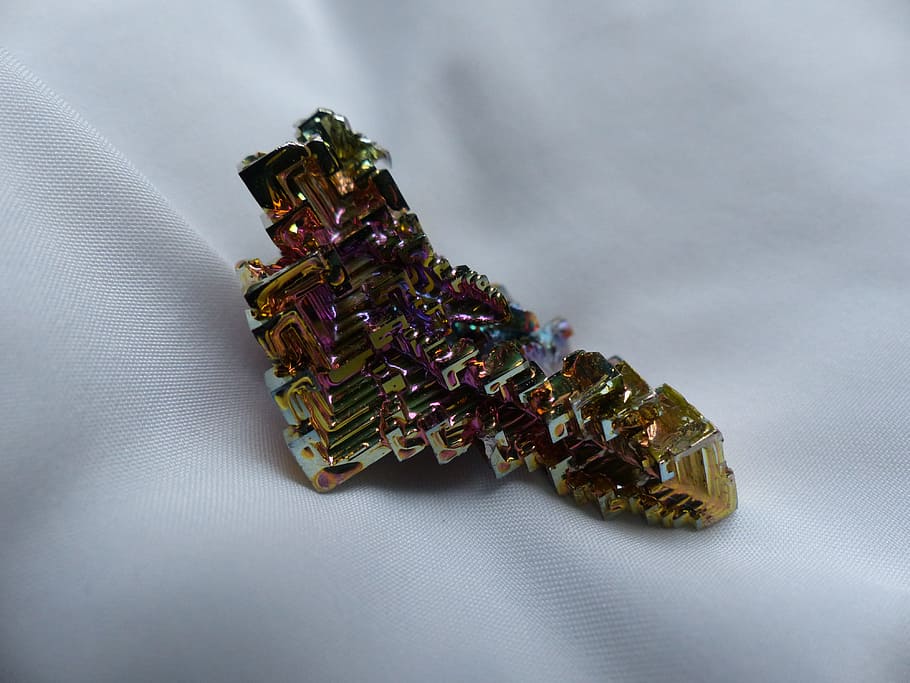 glazed includes, mineral, iridescent, bismuth, bismuth crystal HD wallpaper