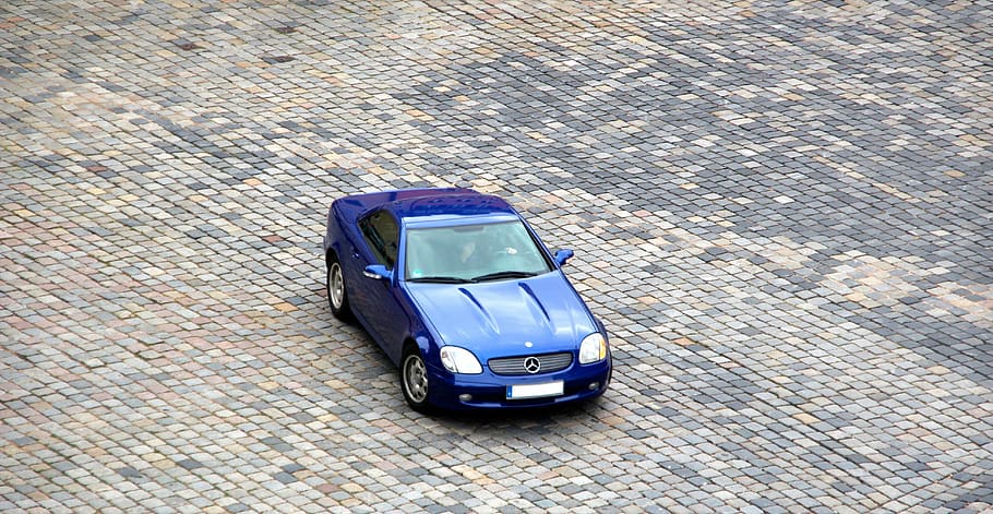 auto, road, space, traffic, cobblestones, car, mode of transportation HD wallpaper