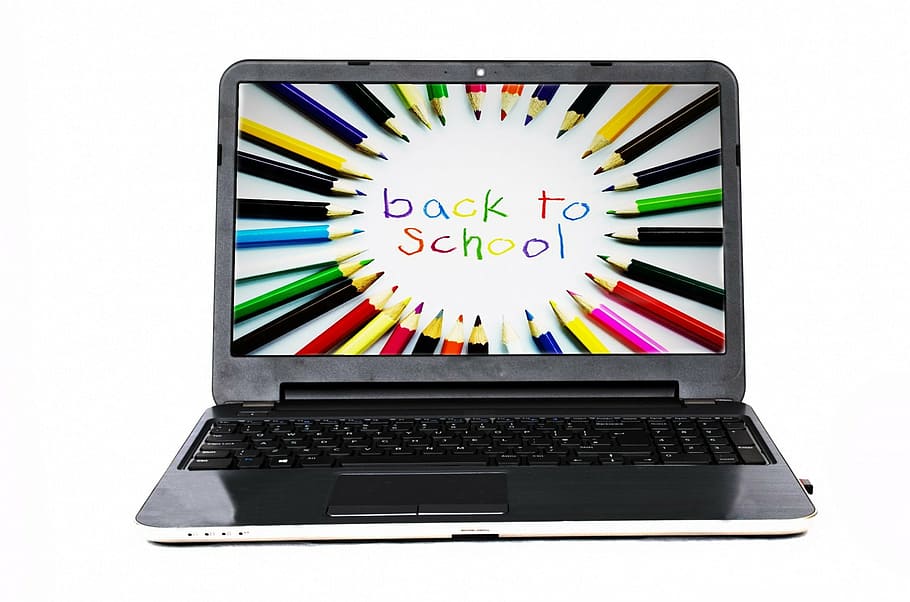 black laptop computer, school, work, business, learning, teachers HD wallpaper