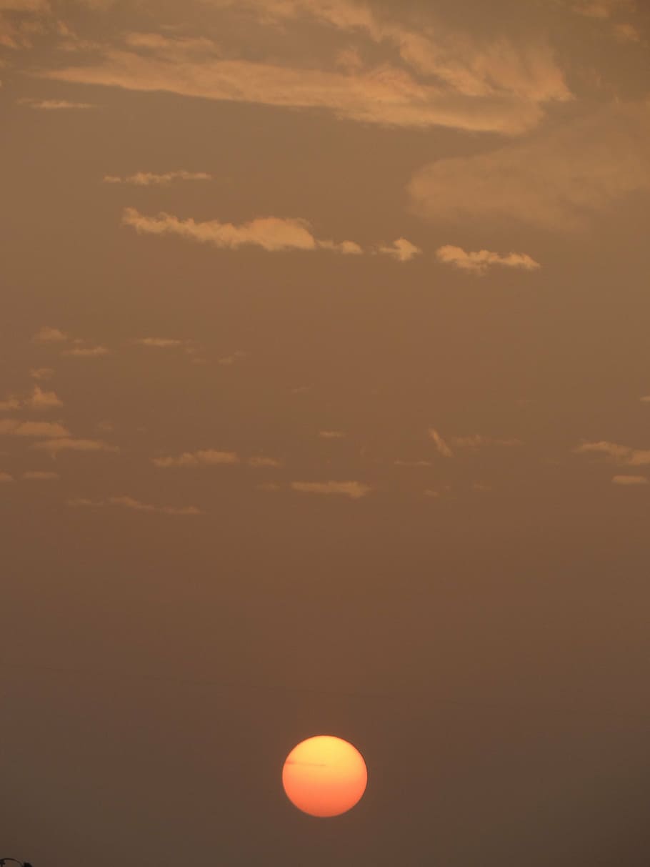 sunset, clouds, orange, nature, scene, golden, sky, scenics - nature HD wallpaper