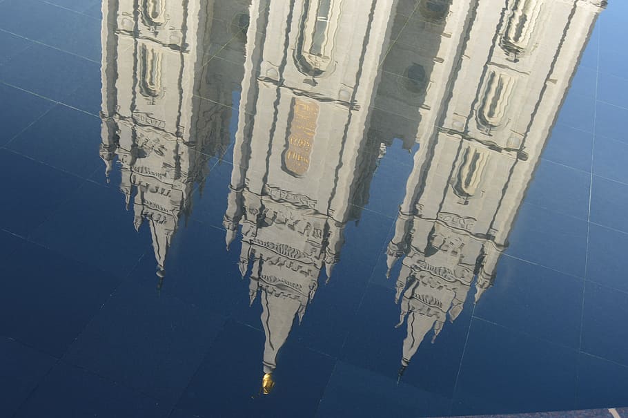 reflection, temple, architecture, landmark, water, religion HD wallpaper