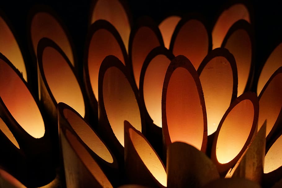 lantern, fire, bamboo lantern, no people, heart shape, close-up HD wallpaper