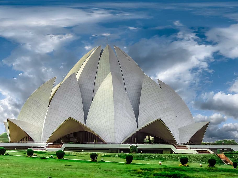 HD wallpaper: Lotus Temple, India, architecture, building, new delhi, sky,  bahá'í house of worship | Wallpaper Flare