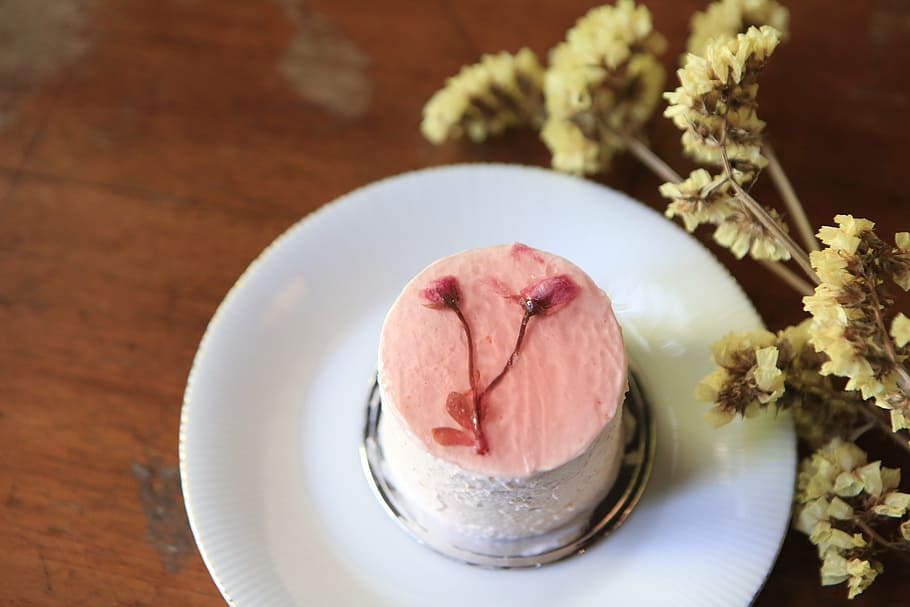 sweets, cake, cake cherry blossoms, bakery, dessert, of the blank HD wallpaper