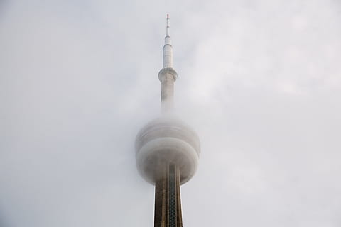 CN tower, worm's-eye view photography of CNN Tower in Canada HD wallpaper
