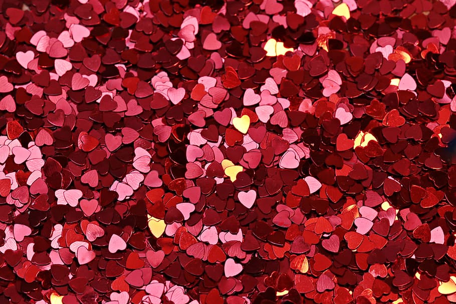 photo of bunch heart cutout decor lot, background, texture HD wallpaper