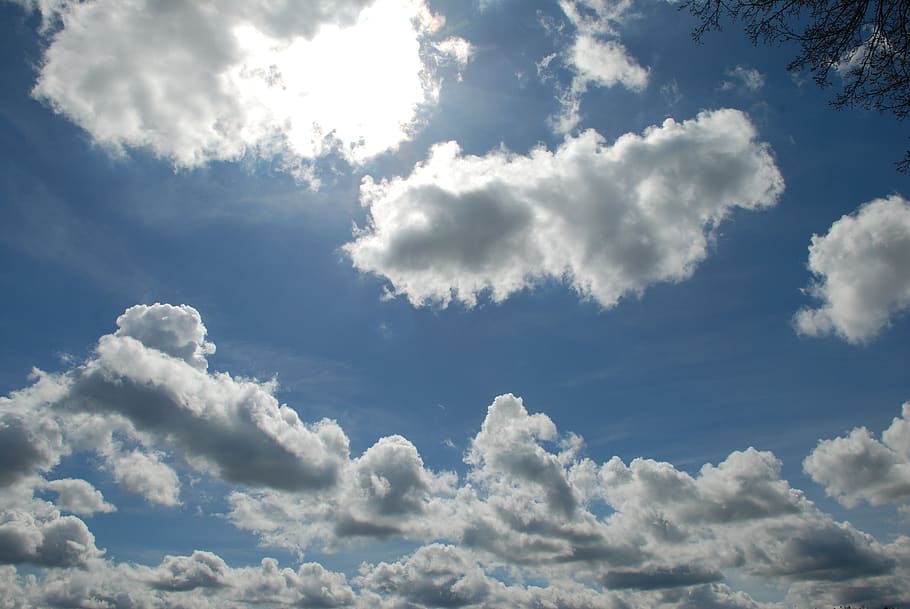 cloudscape, sun, sky, cloud - sky, beauty in nature, low angle view HD wallpaper