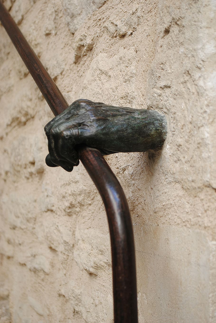 hand, keep, treppengeländer, handrail, bronze, art, metal HD wallpaper