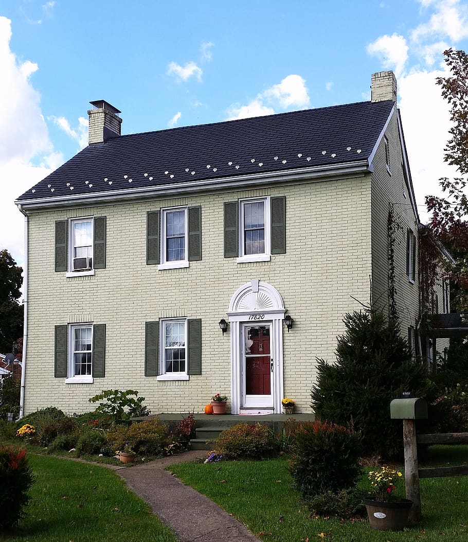 house, colonial, historic, building exterior, architecture HD wallpaper