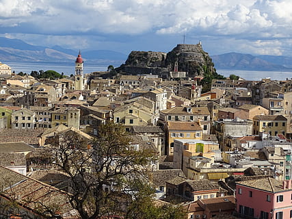 corfu, city, panorama, architecture, built structure, building exterior HD wallpaper