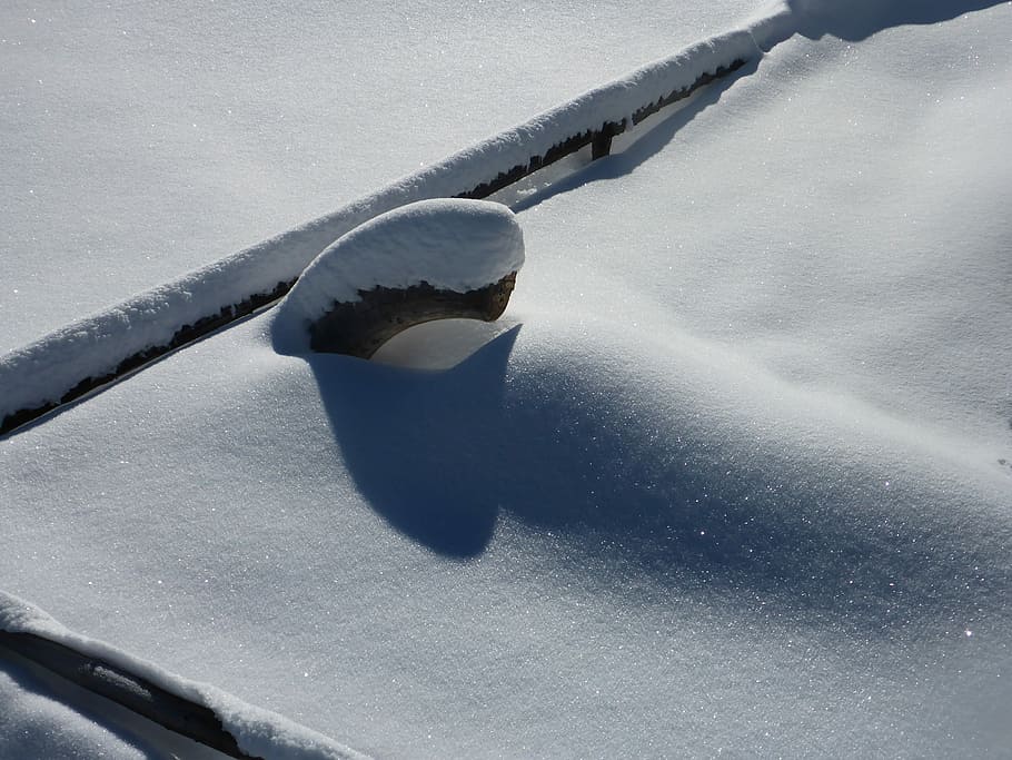 Snow, Fountain, Shadow, Cold, Snowy, water, ice, nature, wintry HD wallpaper
