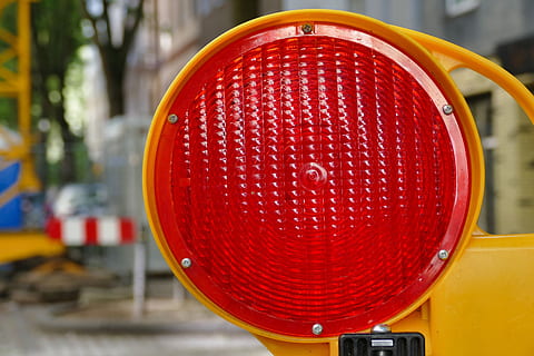 site, light, warning, road, warnblinkleuchte, barrier, attention HD wallpaper