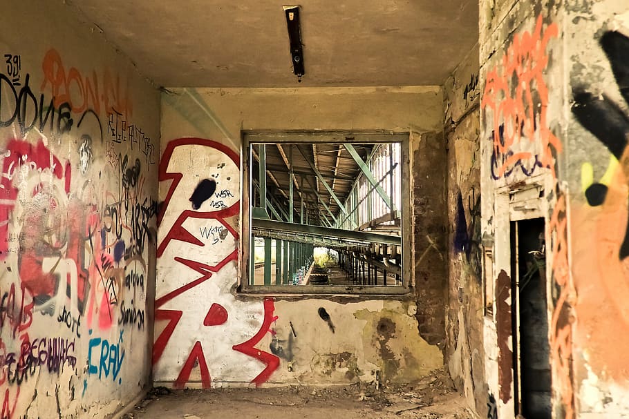 brown wooden window frame, lost places, old, decay, ruin, railway depot HD wallpaper