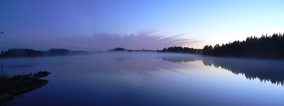 nature, waters, dawn, sunset, reflection, scenics - nature HD wallpaper