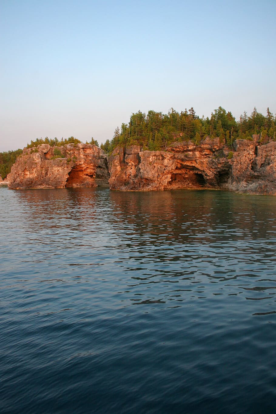 coast, cliff, rocks, shore, lake, sunset, georgian bay, lake huron, HD wallpaper