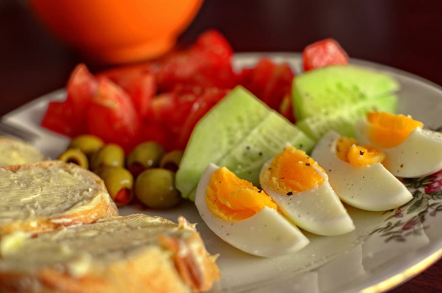 Food, Egg, Bread, Breakfast, Healthy, vegetables, cucumber HD wallpaper