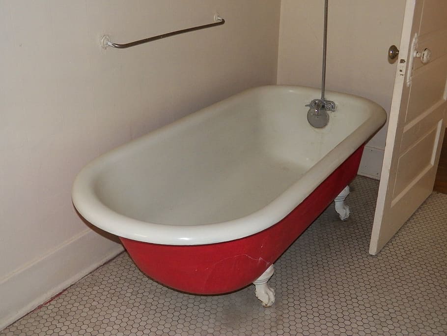 bathroom, claw, antique, claw tub, domestic bathroom, home HD wallpaper