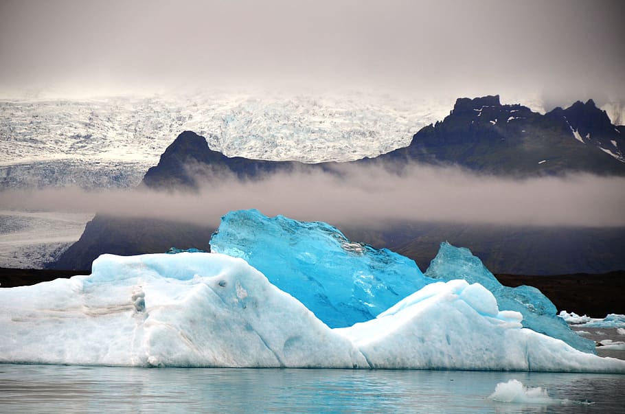 white iceberg on body of water, Glacial Lake, Iceland, Glacier, HD wallpaper